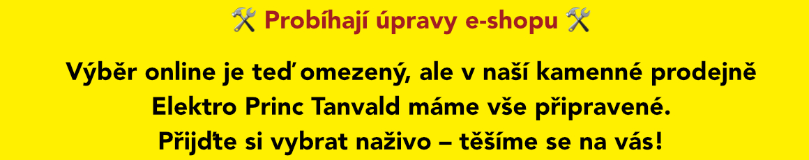 Probíhají úpravy e-shopu